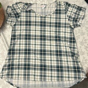 LuLaRoe Women’s Classic T- green/blue/white plaid
